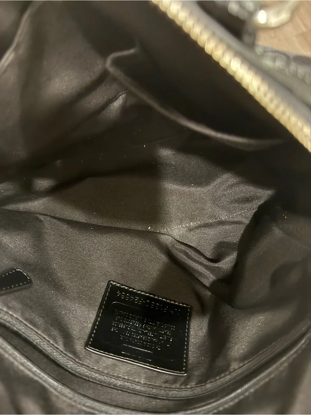 Coach Black Signature Tote with Leather Trim